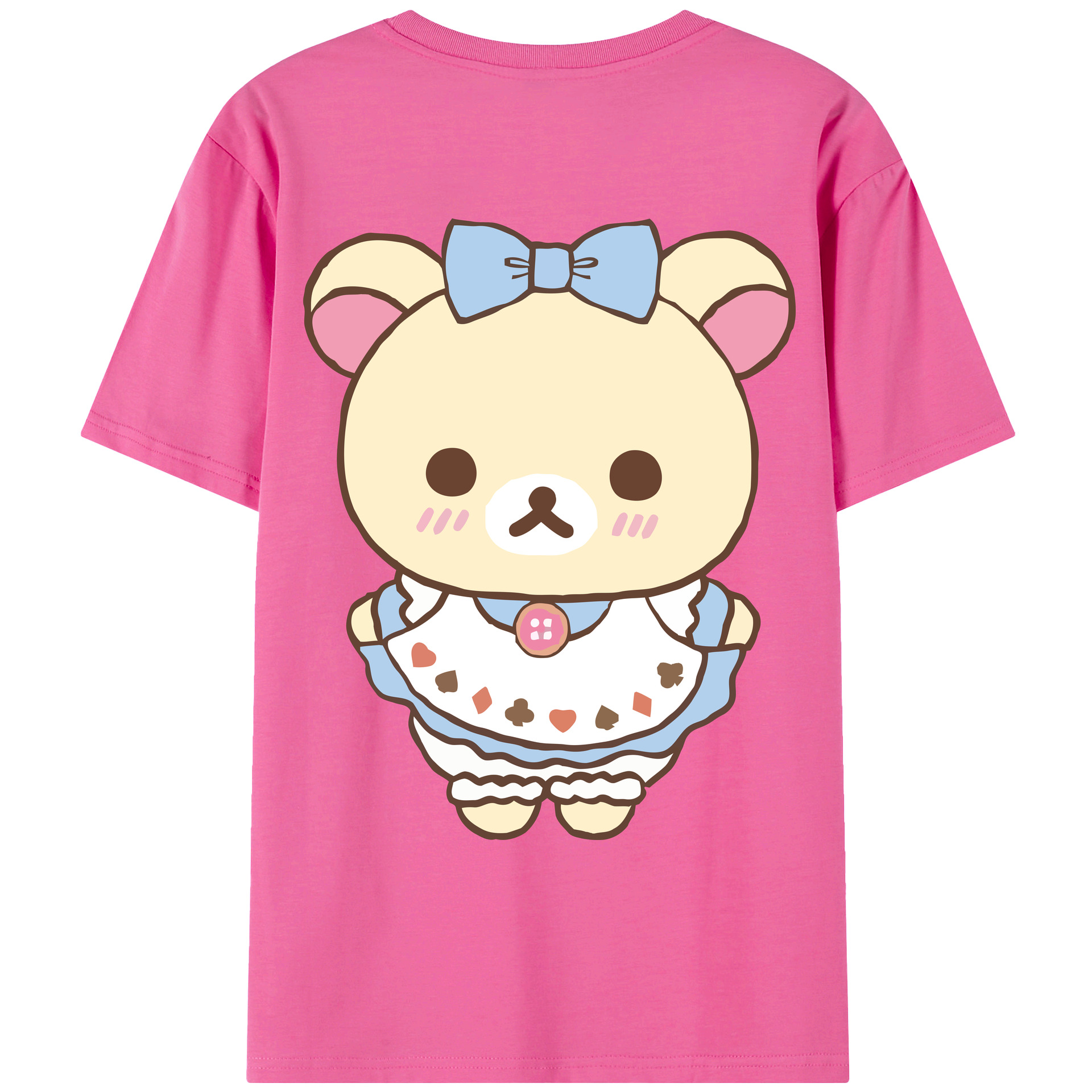 （画像用） リラックマ リラックマ キイロイトリ Rilakkuma Korilakkuma Kiiroitori レディース半袖Tシャツ(バックプリント)